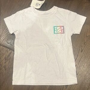 Quicksilver White Kids' Short Sleeve Tee with Rainbow Wave Pocket Graphic